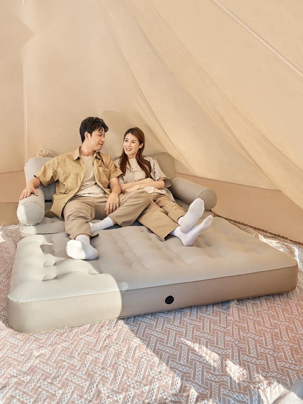 간이 휴대용 캠핑 가성비 에어 매트리스 야외 접이식소파 WY3022414