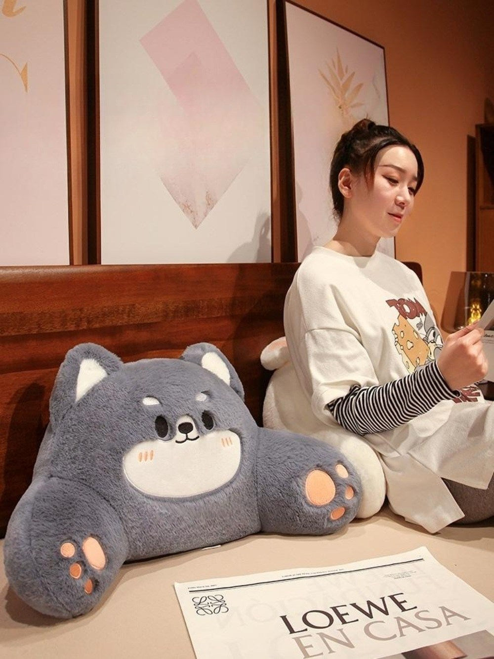 등받이 쿠션 의자 허리 지원 팔 받침  휴식 대형 쿠션  BY3032208