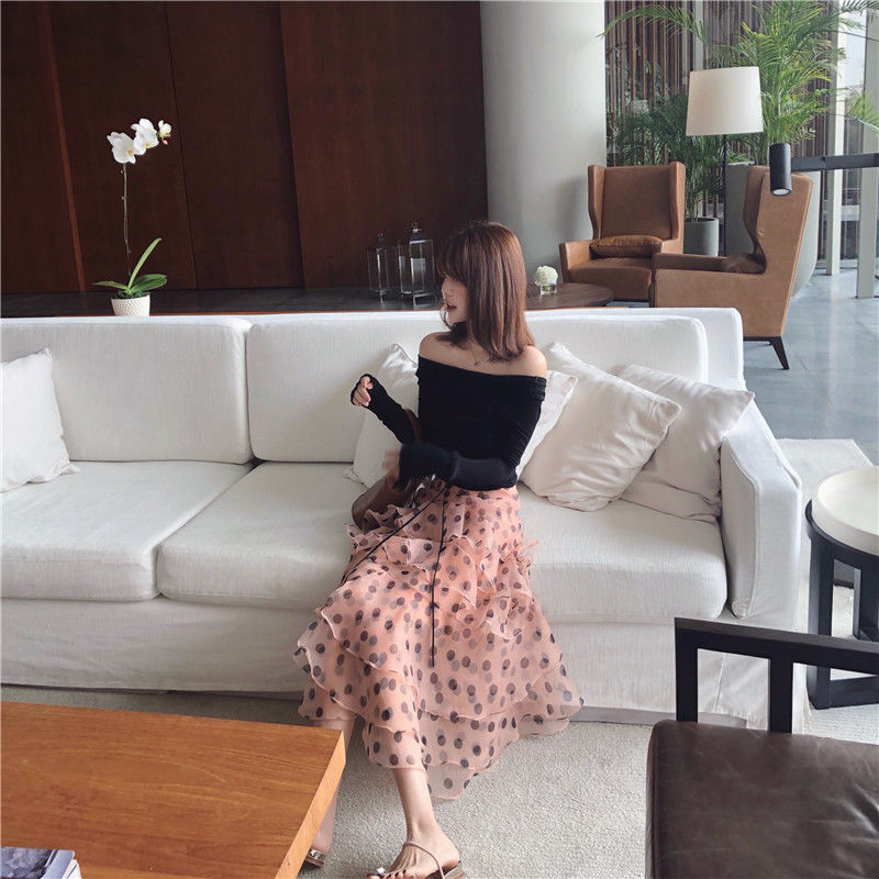 케이크 Q2052619 스커트 A라인롱치마 핑크 여성