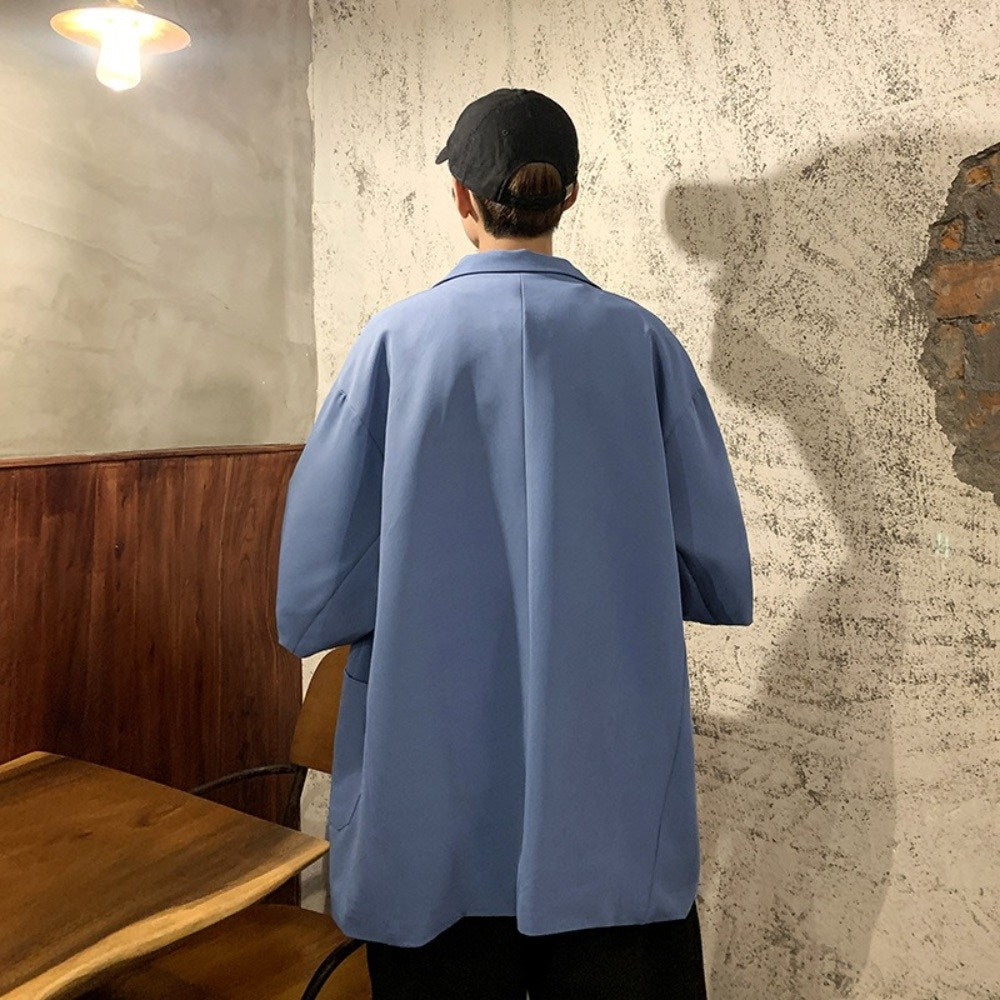 남자반팔자켓 와이드 7부소매  썸머 원버튼 남방 캐주얼  BQ3040703