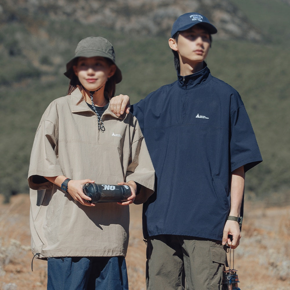 남자반팔자켓 빈티지 7부소매 썸머 심플 남방 와이드 캠핑 BQ3040707
