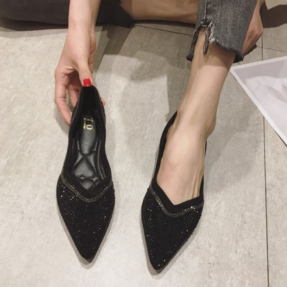 앞뾰족 플랫 블링 뷰티 볼넓은  편한 여름 데일리 슈즈  WB3041222