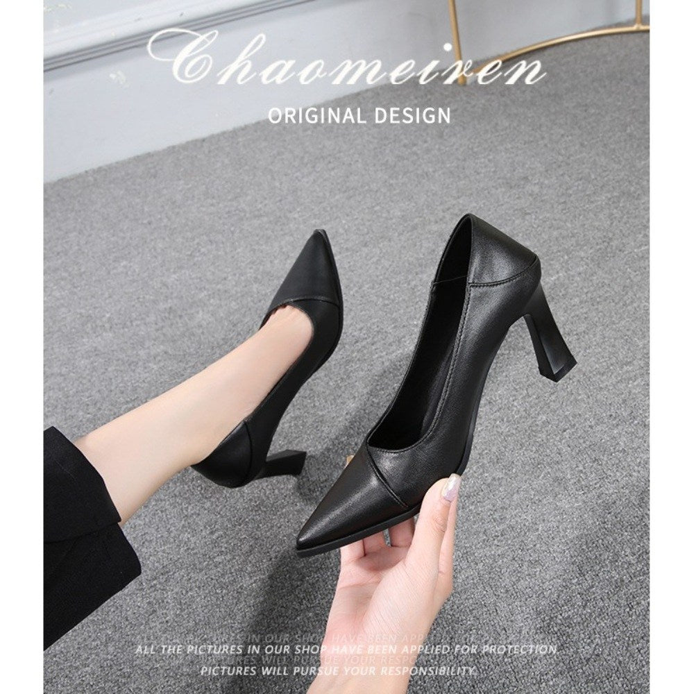 면접구두 블랙 클래식 미들힐 하이힐 앞뽀족 펌프스 5.5cm 7.5cm BQ3042216