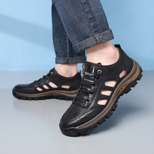 남자여름소가죽샌들 앞막힘 튼튼 스포츠 시원슈즈 펀칭 펑크  캐주얼 BQ3051620