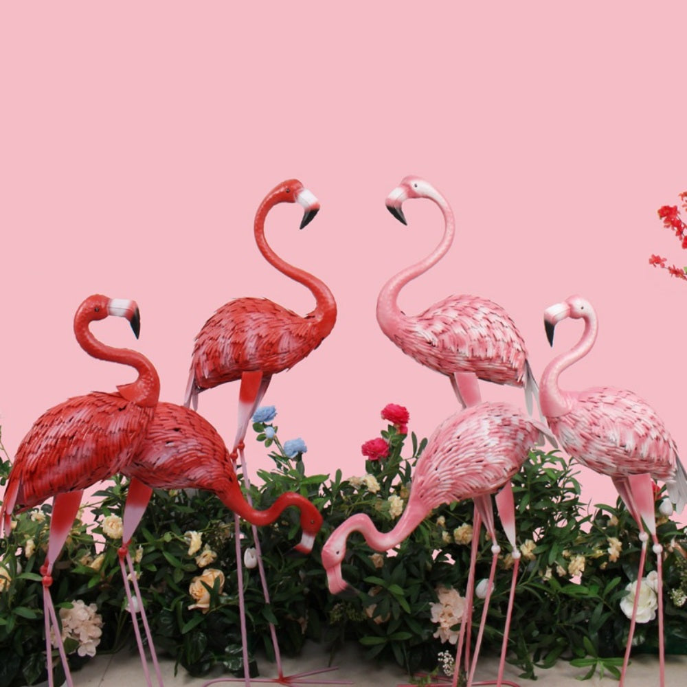 홍학 패밀리 세트 정원 조경 마당꾸미기 철제동물장식품 공예품  직템 WW3072517