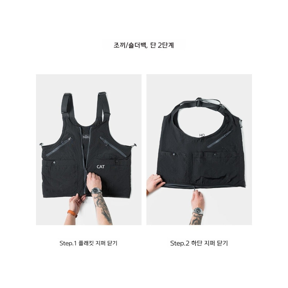 남성 전술 조끼 캠핑 베스트 멀티 포켓 민소매 아웃도어 작업 데크 조끼  BW3081201