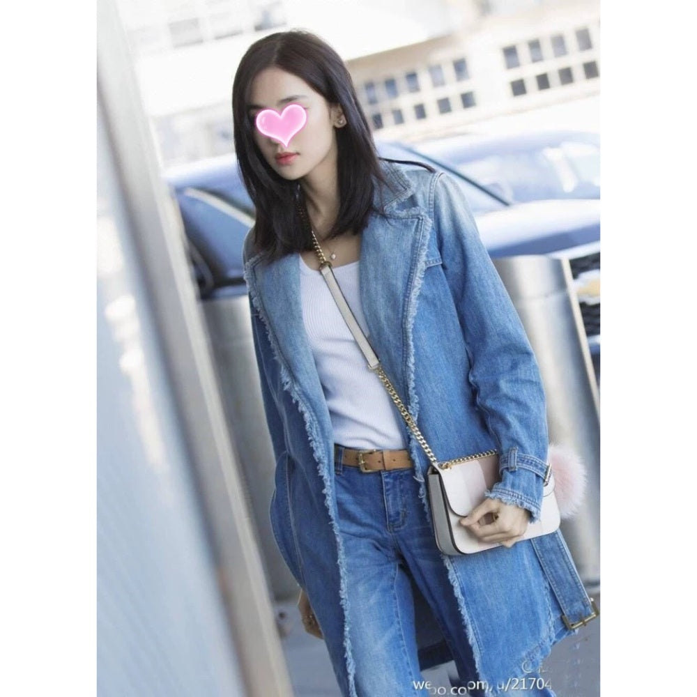 롱재킷 유럽풍 버튼업 가을 신상 복고풍 재킷 코디 데님 쟈켓 BW3083104