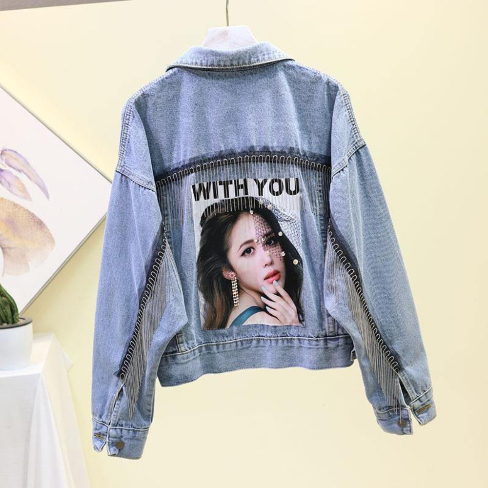 가을 신상 복고풍 숏재킷 버튼업 캐쥬얼 유럽풍 데님 쟈켓 BW3083106