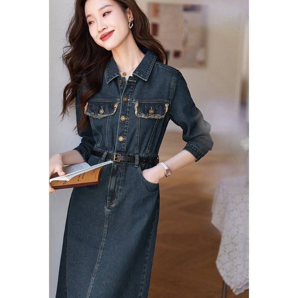 슬림핏 가을 신상 복고풍 재킷 코디 캐쥬얼 원피스 청치마 BW3090607