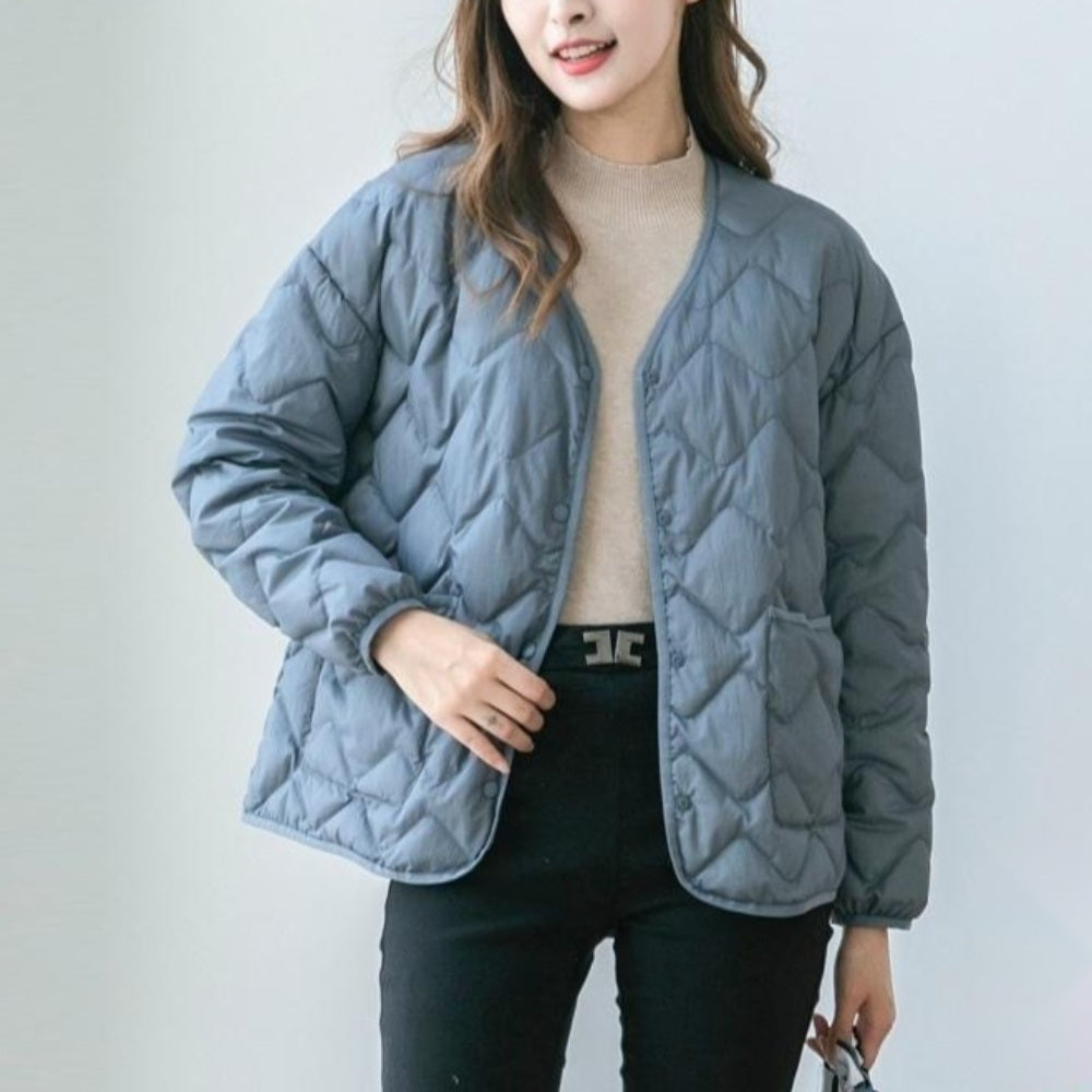 숏패딩 여성경량패딩 누빔점퍼 얇은 퀼팅 자켓 오피스  빅사이즈 직템 BW3092003