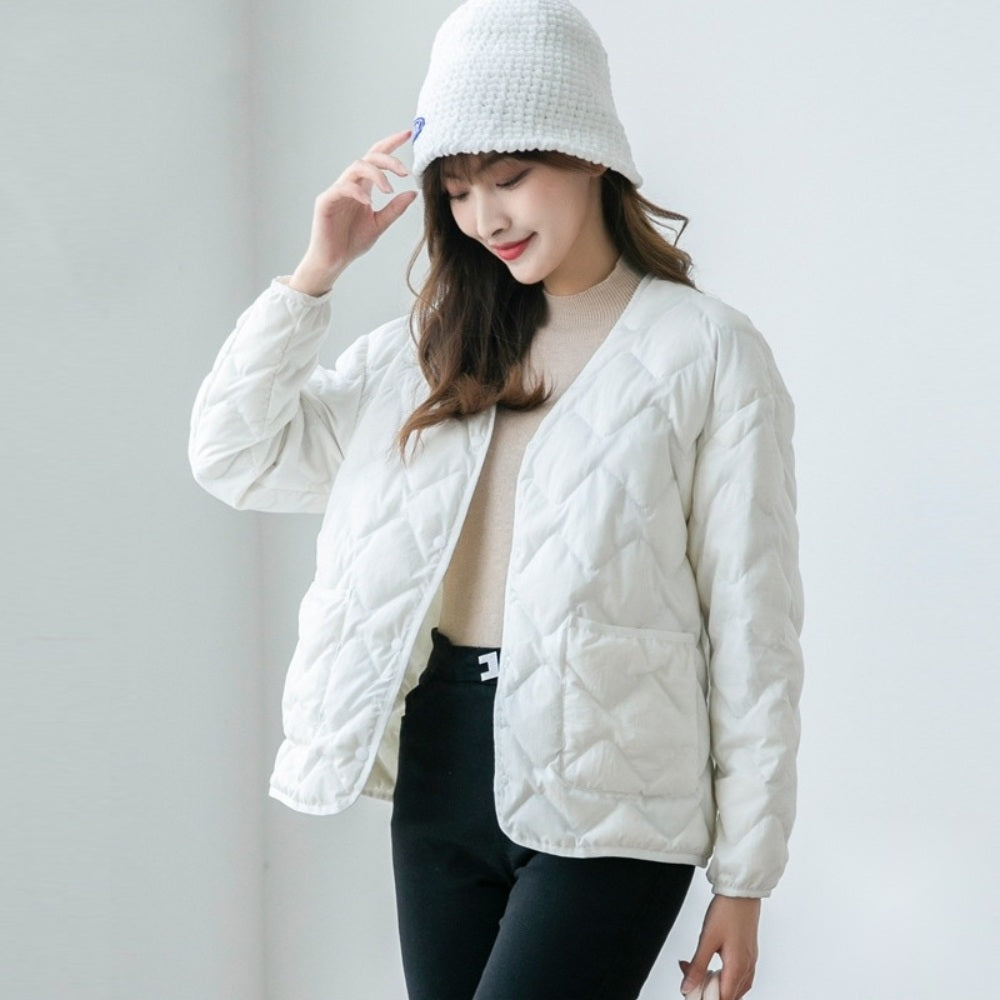 숏패딩 여성경량패딩 누빔점퍼 얇은 퀼팅 자켓 오피스  빅사이즈 직템 BW3092003