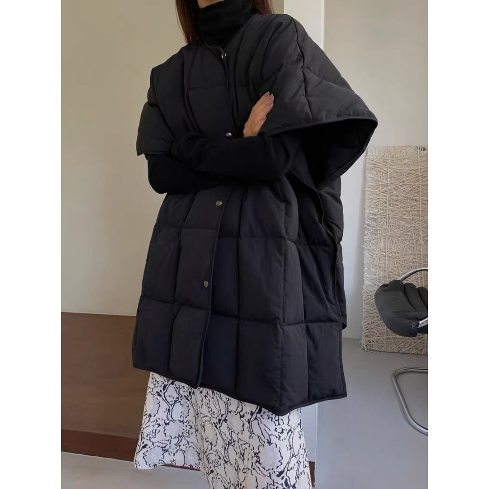 반팔점퍼 여성베스트 누빔 반팔패딩조끼 오버핏 캐주얼 직템 BW3092109