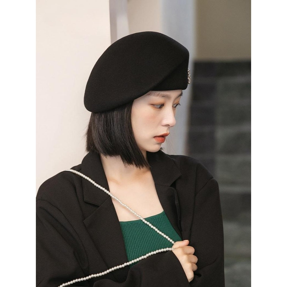 유럽 복고풍 베레모 화가모자 울 모직 모자 귀부인 직템 BW3100812