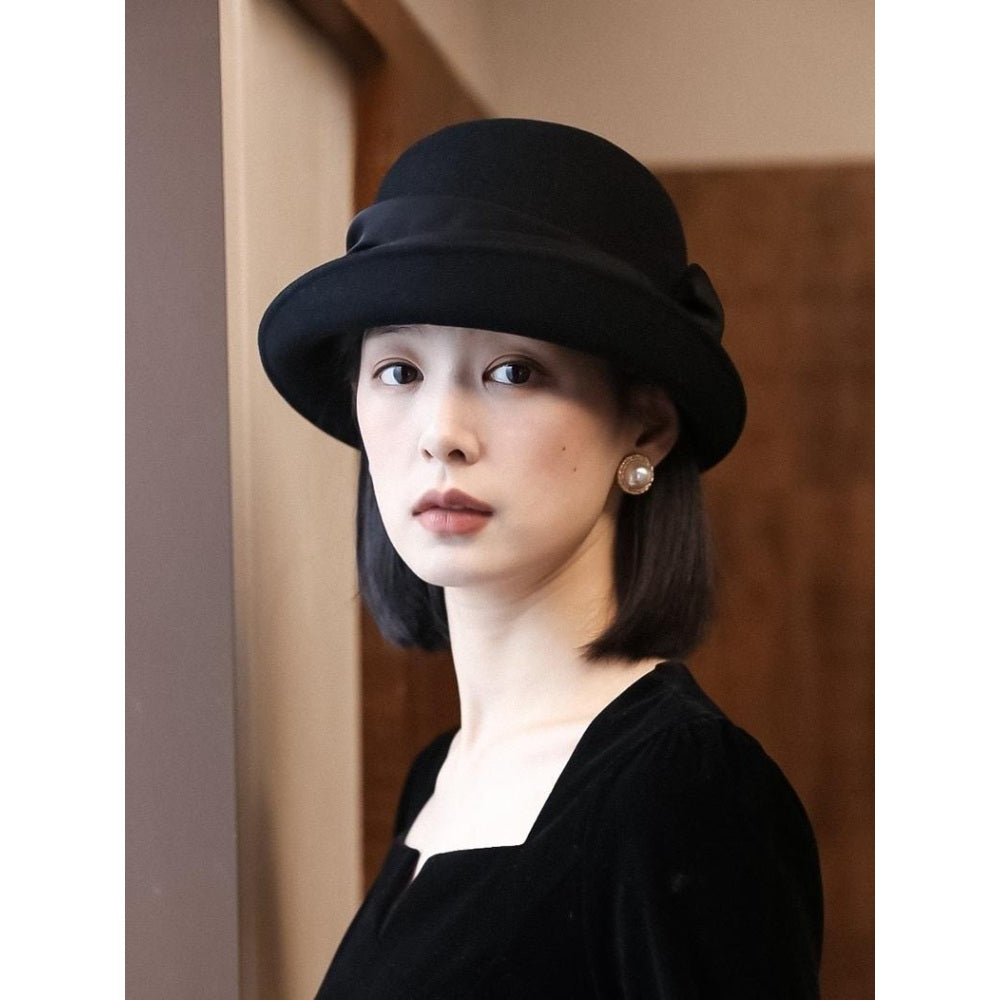 여성 울 모직 모자 귀부인 벙거지 유럽 복고풍 패션 직템 BW3100808