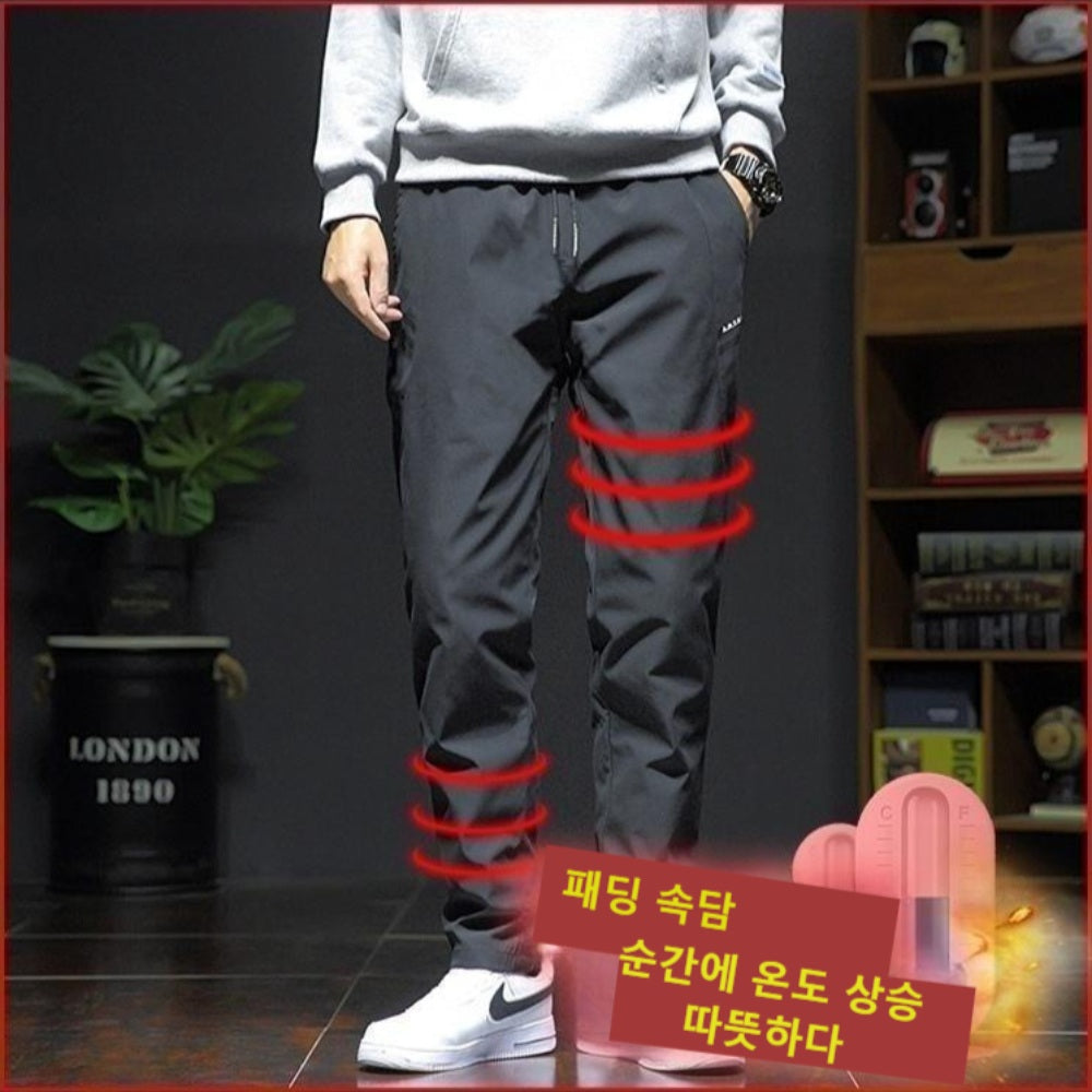 빅사이즈 방풍 방한 팬츠 남자기모바지 경량패딩바지 기모 탈부 캐주얼 직템 BW3102516