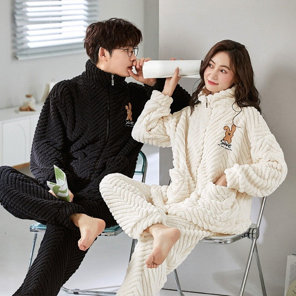 JIKTEM 커플잠옷 홈웨어 겨울파자마 수면 상하세트 발열  WD3111412