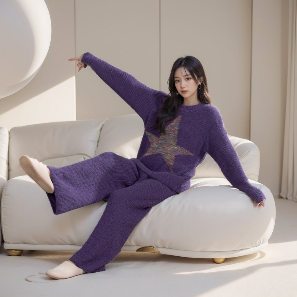 JIKTEM 수면 홈웨어 여성 잠옷 발열 상하세트 극세사  WD3111405