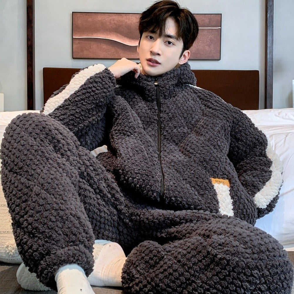 JIKTEM 3겹 퀼팅 홈웨어 잠옷 수면 상하세트 겨울파자마  WD3111417