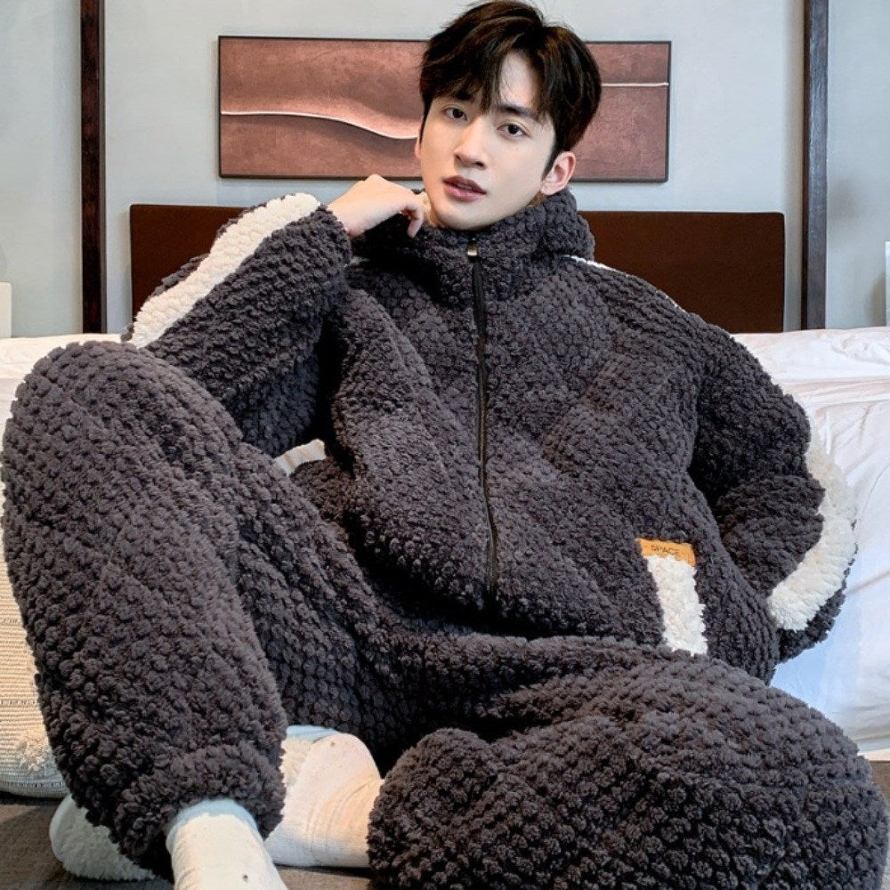 JIKTEM 3겹 퀼팅 홈웨어 잠옷 수면 상하세트 겨울파자마  WD3111417