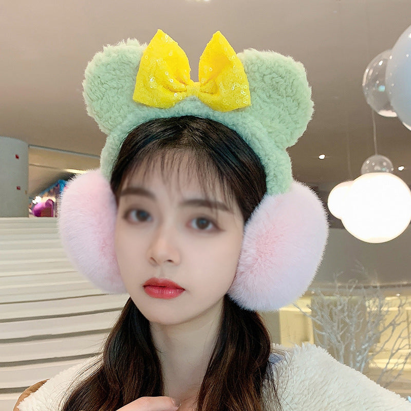 JIKTEM  1+1 리본 귀도리 간편 머리띠귀마개 방한 보온 Q3122210