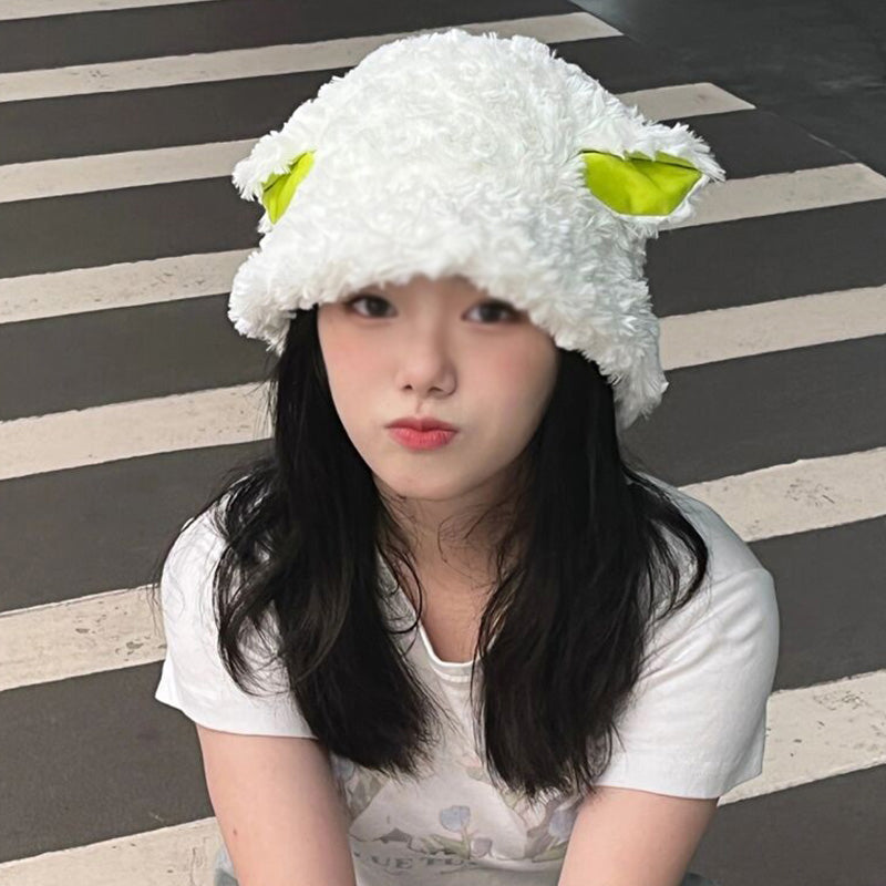 JIKTEM 산양모자 귀요미 후리스 방한 벙거지 털모자 Q3122222