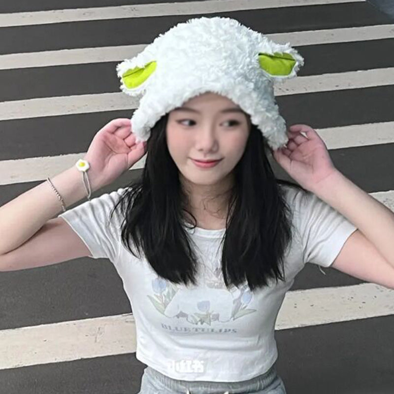 JIKTEM 산양모자 귀요미 후리스 방한 벙거지 털모자 Q3122222