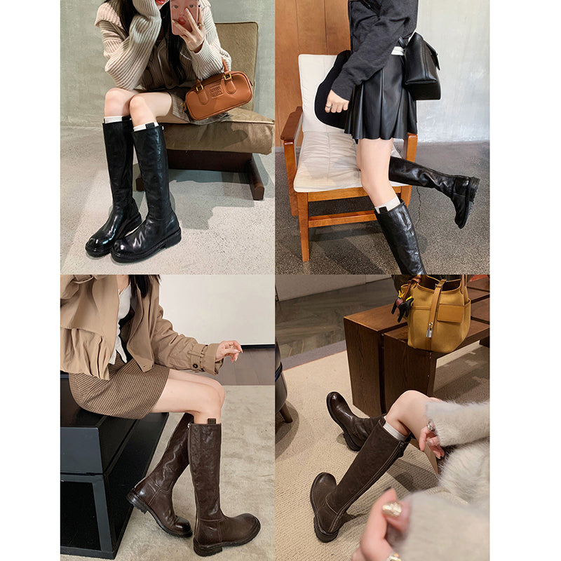 JIKTEM 여성 부츠 웨스턴 복고풍 빈티지 Q4011110
