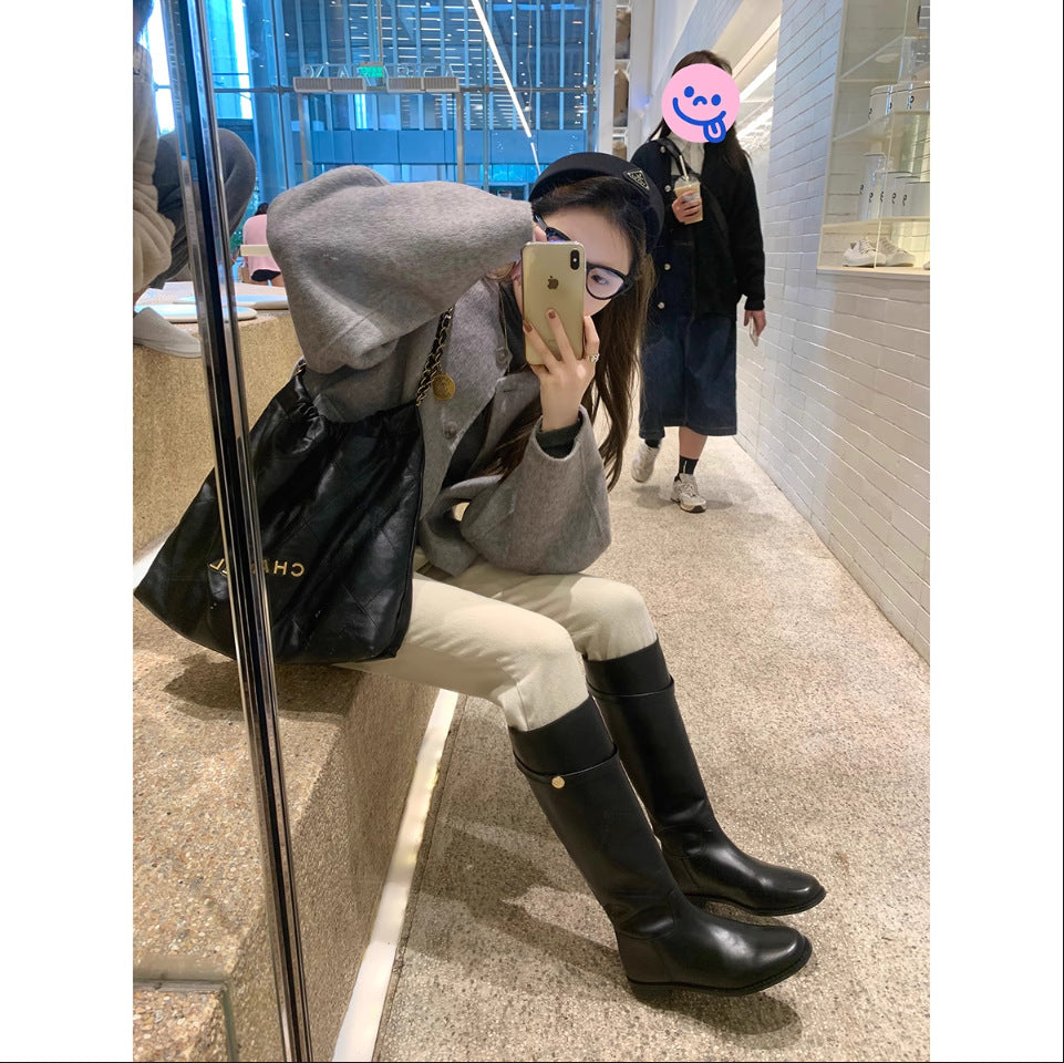 JIKTEM 웨스턴 여성 발편한 롱부츠 모던 Q4011111