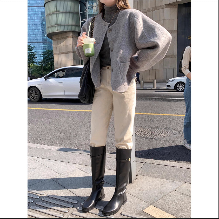 JIKTEM 웨스턴 여성 발편한 롱부츠 모던 Q4011111