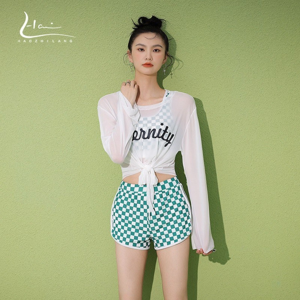 JIKTEM 수영복 비치웨어 다이빙 비키니 상하복 휴양지 탑 긴팔 WD4011516