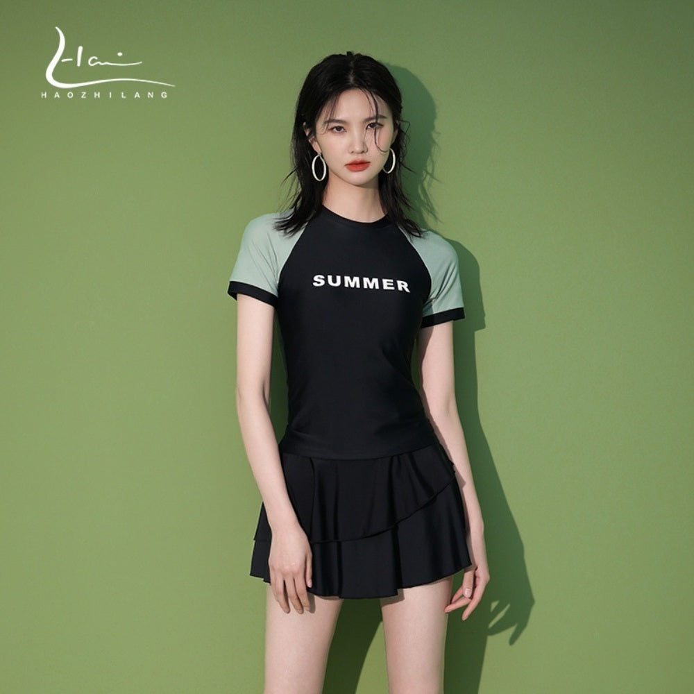 JIKTEM 수영복 다이빙 휴양지 하이웨스트 스노쿨링 탑 비키니 서핑복 WD4011515