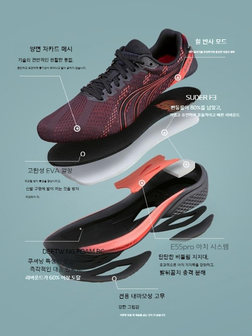 JIKTEM 마라톤화 커플운동화 런닝화 전문 트레이닝화 조깅화 발편한  WD4011706
