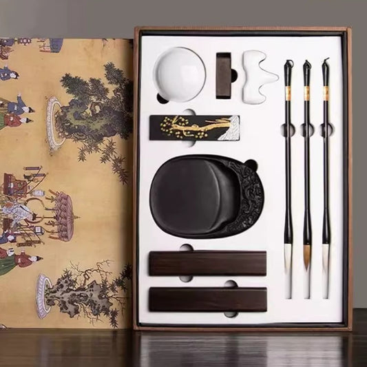JIKTEM 문방사보 필묵지연 묵합 서예 도구 캘리그라피 동양화 수목화  WW4012412
