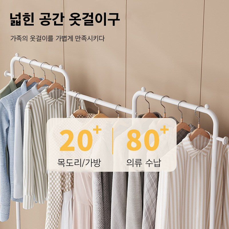 3단 시스템 행거 스탠드행거 행거 선반 가정용 수납행거 선반형  J4021901
