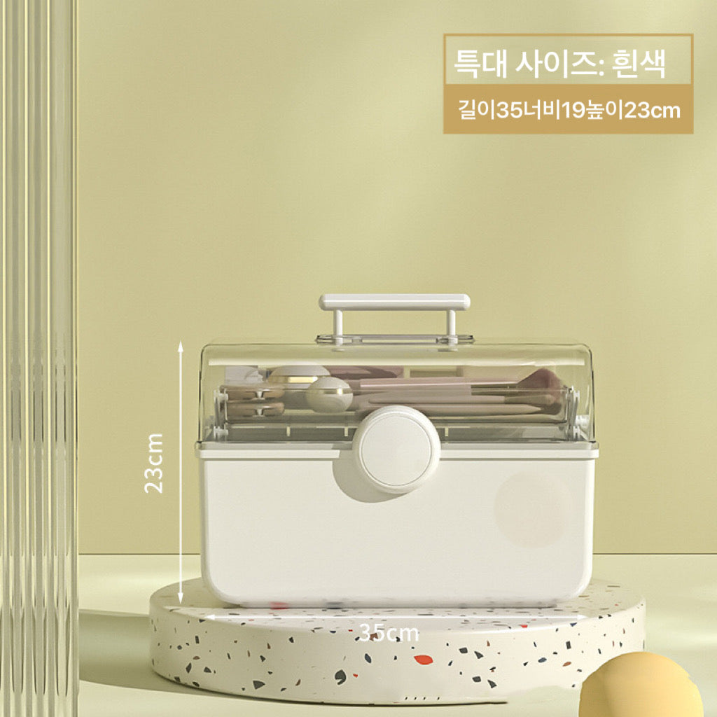 투명 대용량 화장품 정리함 휴대용 화장품수납함 JIKTEM J4021914