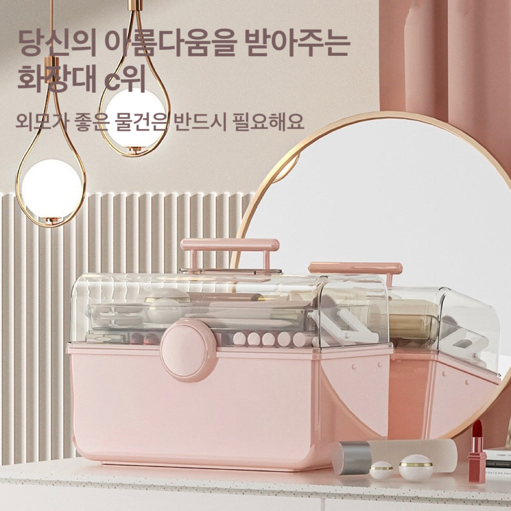 투명 대용량 화장품 정리함 휴대용 화장품수납함 JIKTEM J4021914