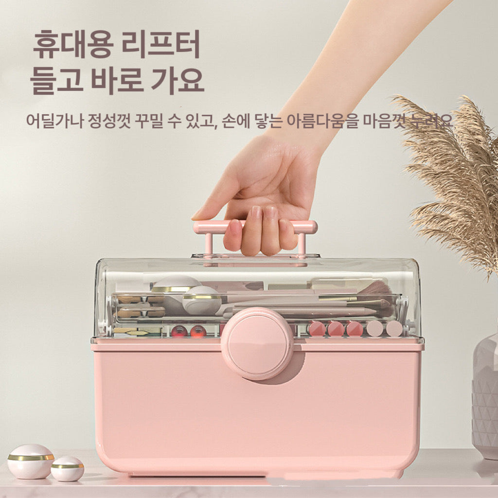 투명 대용량 화장품 정리함 휴대용 화장품수납함 JIKTEM J4021914