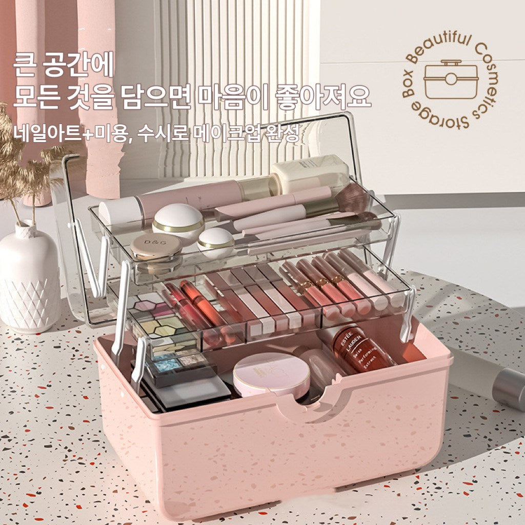 투명 대용량 화장품 정리함 휴대용 화장품수납함 JIKTEM J4021914