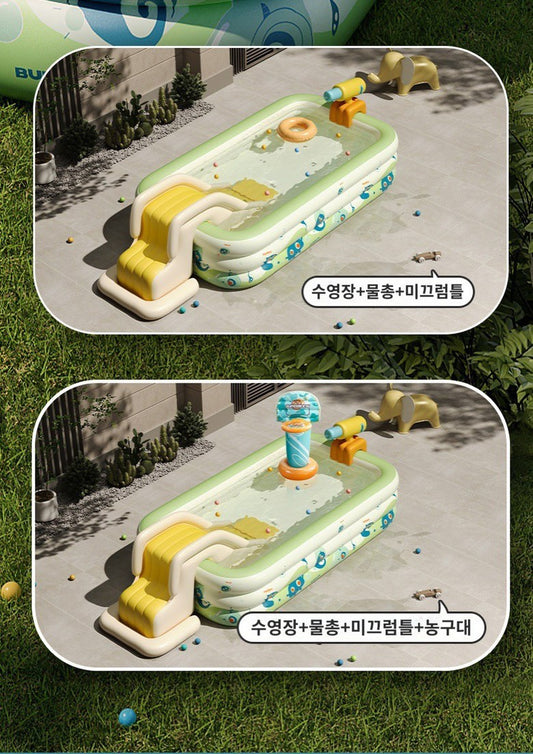 휴대용 패밀리풀장 수영장 원터치 무선충전 야외 마당 물놀이 JIKTEM J4022904