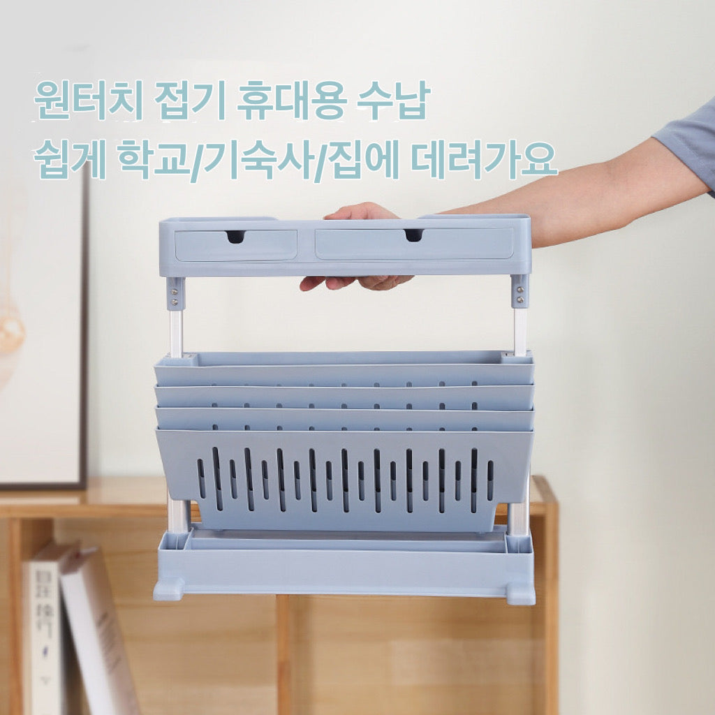 접이식 4단북엔드 이동식 간이책꽂이 세로 책꽂이 다용도 수납선반 JIKTEM J4022907