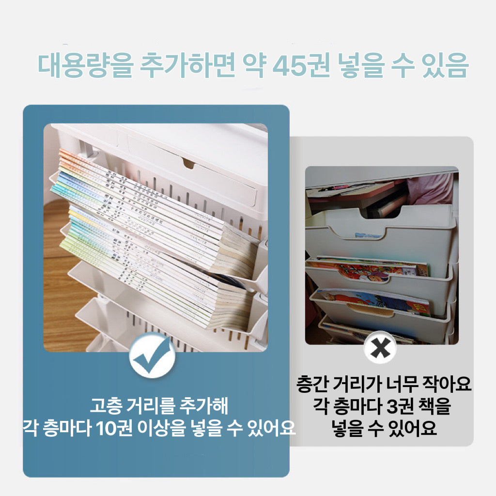 접이식 4단북엔드 이동식 간이책꽂이 세로 책꽂이 다용도 수납선반 JIKTEM J4022907