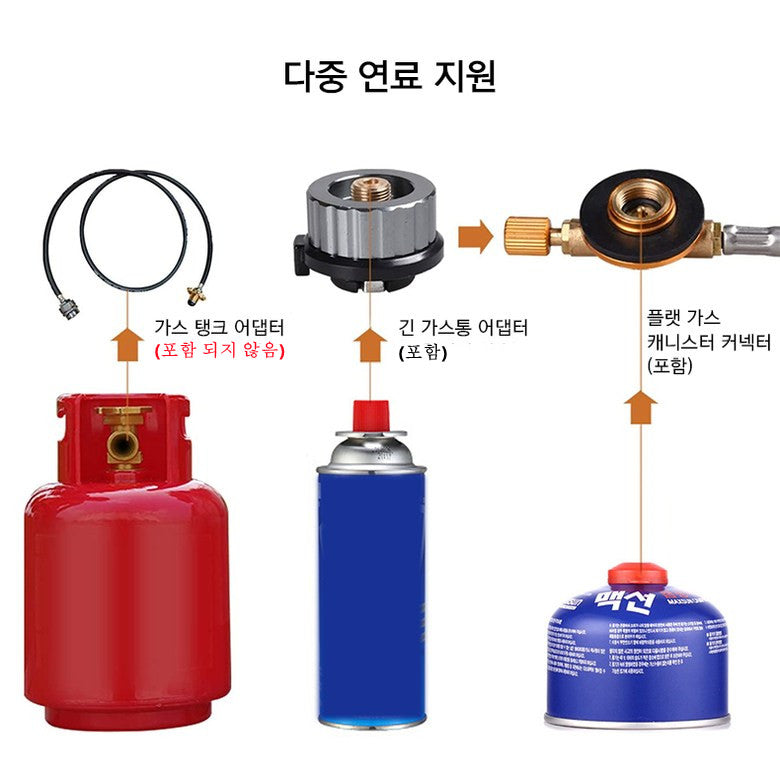 뉴 포터블 캠핑용 스토브 미니 강염버너 로켓 버너 가스그릴+가스 어댑터 증정 JIKTEM J4022914