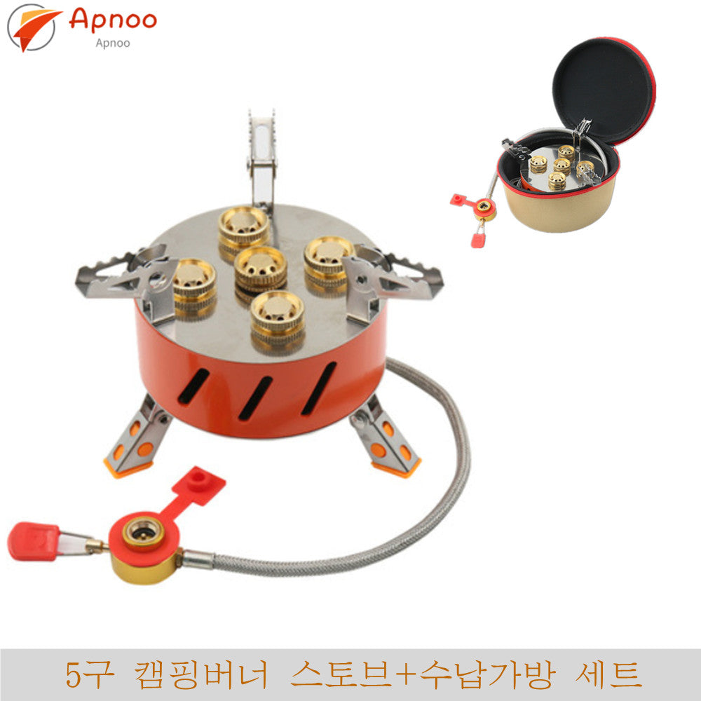 휴대용 15800W 강염버너 접이식 5구 캠핑버너 스토브 JIKTEM J4022915