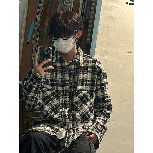 프렌치 남성 오버핏 캐주얼 트위드 재킷 빈티지 JIKTEM BD4022612